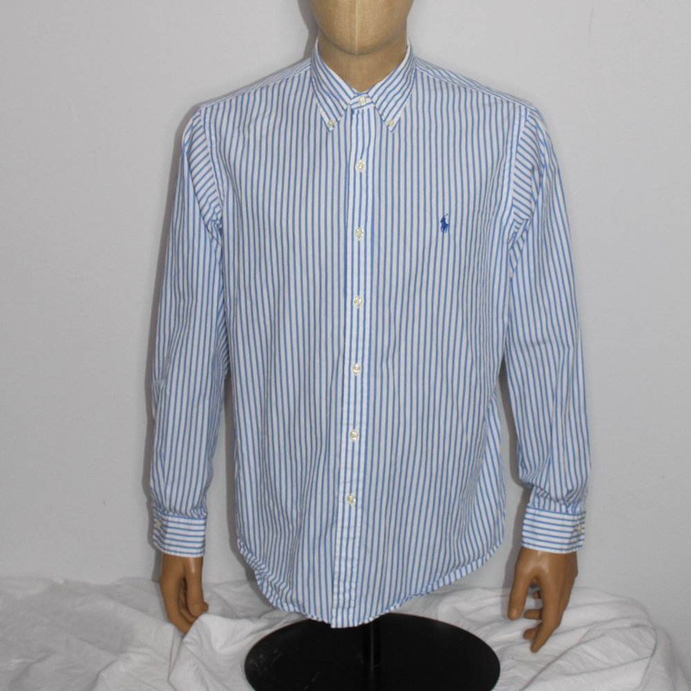 🤑 3 for $15🤑 Ralph Lauren Blue and White Striped Dress Shirt